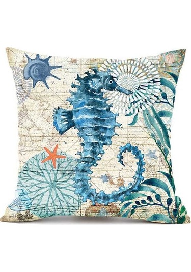 Flybuy Yastık Kılıfı Xıxun Örtüsü Minder Kaplumbağa Ev Denizatı Deniz Temalı Balina Ahtapot Çok Renkli