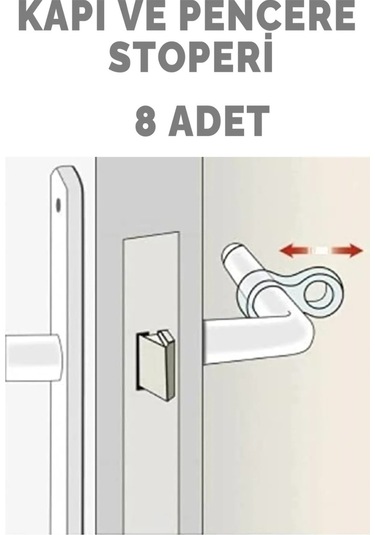 8 Adet Kapı Kolu Stoperi Ve Pencere Kolu Stoperi Şeffaf Silikon Kapı Stoperi Kapı Kolu Tamponu