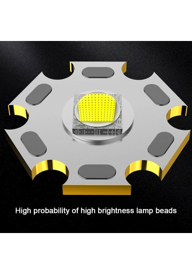 Ranyeek Usb Şarjlı 7led Cob Yan Işıkli Siyah El Feneri, 5 Işık Modu, Su Geçirmez, Dış Mekan Ve Ev Kullanıma Uygun, Dahili Li-poly Batarya Siyah
