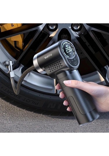 Primepickings Black Kablosuz Taşınabilir El Tipi Araç Lastik Şişirme Cihazı Bisiklet Motosiklet Elektrikli Bisiklet Ve Toplar İçin