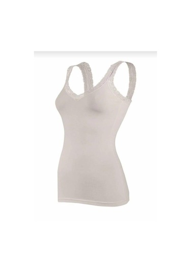 Yıldız 2262 Kadın Kalın Askılı Modal V Yaka Dantelli Atlet 3 Adet