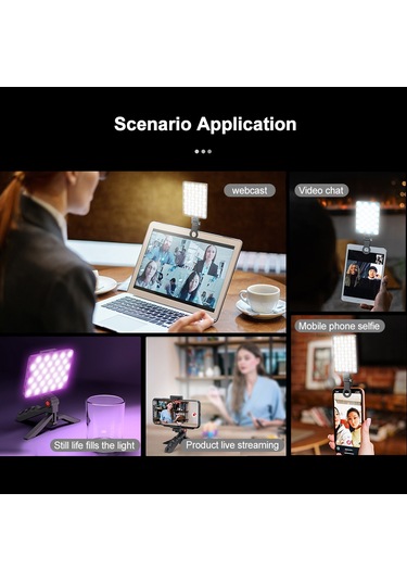 5 W Rgb Fotoğraf Lambası Çift Renkli Cep Vlog Led Işık Siyah Siyah