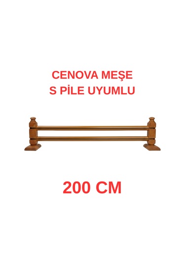 Cenova S Pile Ve Perde Düğmesi Uyumlu Çetray Çift Raylı Modern Ahşap Rustik Meşe 200 Cm Meşe