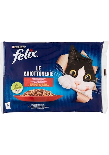 Purina Felix Multipack Sığır ve Tavuk Etli Yetişkin Kedi Maması 4 x 85 G