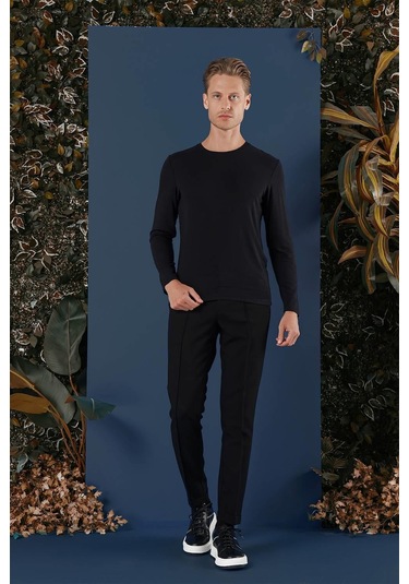 Ts 870 Slim Fit Siyah Spor T-shirt Siyah