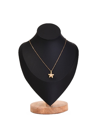 Masif Ahşap Büyük Boy Portre Kolye Ekran Standı Kalp Şeklinde Kolye Sayacı Ekran Standı Siyah Çok Renkli