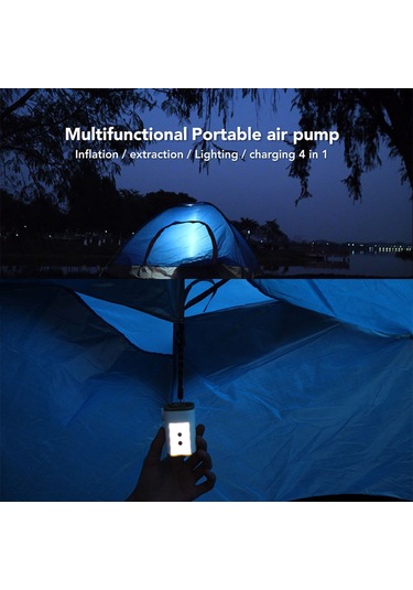 Yifomall Kamp Ve户外活动用 3600mah Pil Liçili Hızlı Şişirme/boşaltma Pompa, 4 Modlu Led Işık, 650l/dakika Hız, 2500-4800pa Basınç