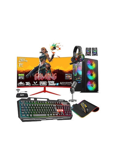 Zeiron Wizard X70 R5-5600X 32 GB 1 TB HDD + 256 GB M.2 SSD RTX3050 24" Dos Masaüstü Oyuncu Bilgisayarı