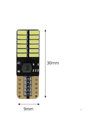 T10 Led Ampul 24 Ledli Canbuslı Park Ampulü Beyaz 2'li