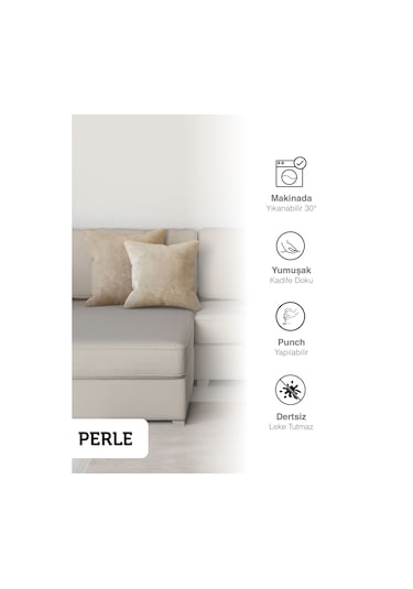 Br Perle Home Daily Series Bej Rengi Kırlent Yastık Kılıfı Bej