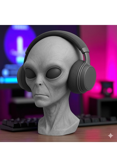 Alien Kulaklık Standı 3d Baskı Oyuncu Aksesuarı Masaüstü Dekor