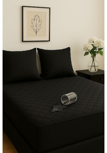 Formeya Adelya Siyah Kapitone Sıvı Geçirmez  TekKişilik  Alez