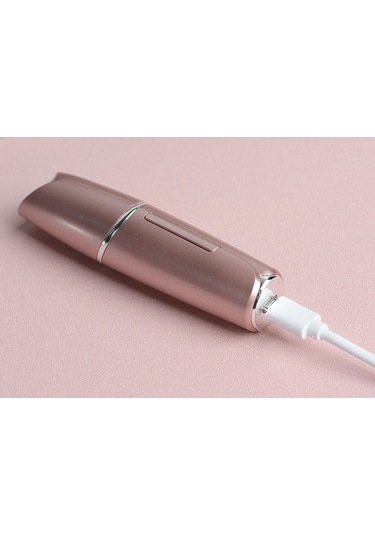 1 Adet Kadınlar İçin Mini Ağrısız Tüy Alma Cihazı, Şarj Edilebilir, Altın Folyo Tozu