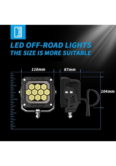 Off Road 4 İnç Led Aydınlatma Kaput Üstü Led Tampon Gündüz Led Ve Sis Farı Projektör Lambası Seti