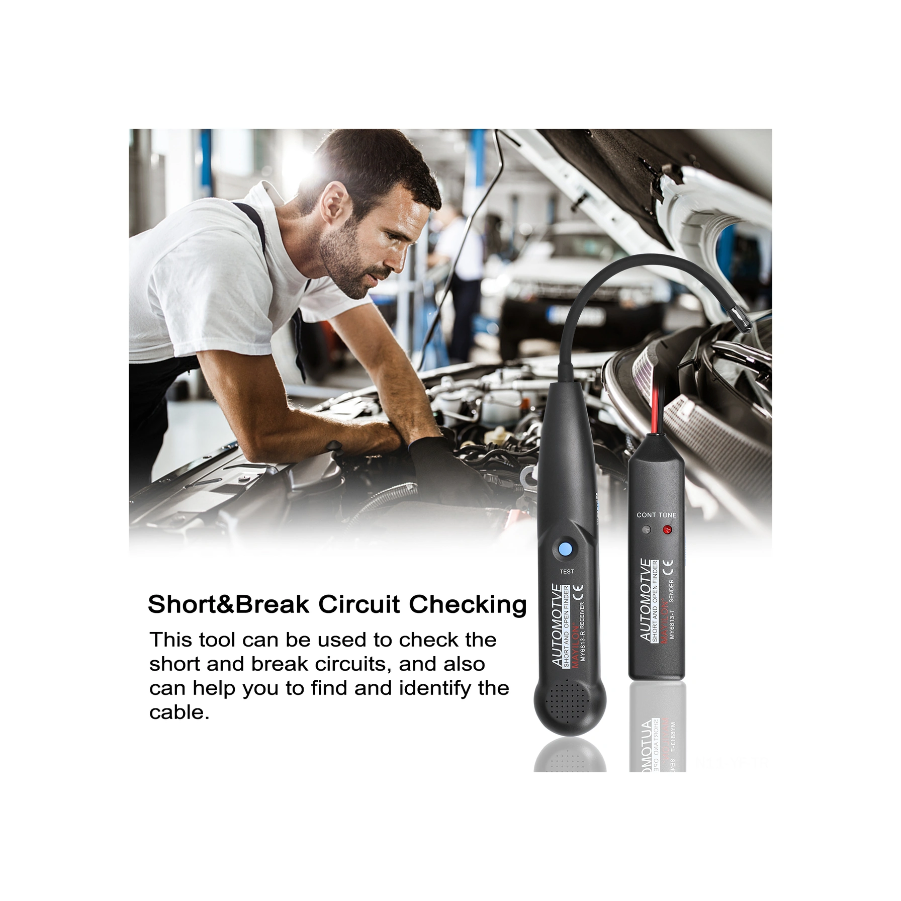 Yifomall My6813 Otomobil Kablosu Arıza Tanı Aleti - Kısa Devre Ve Kesik Tespiti, Dc 42v, Bakıma Uygun, Taşıma Çantası İle Pil Dahil Değil