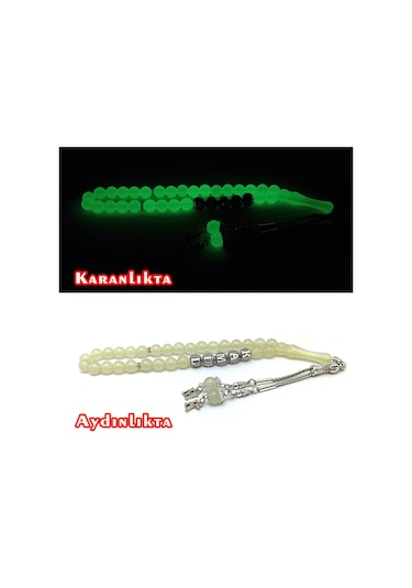 İsimli Kedi Gözü Tesbih Karanlıkta Parlayan Fosforlu Kedigözü N11.6554