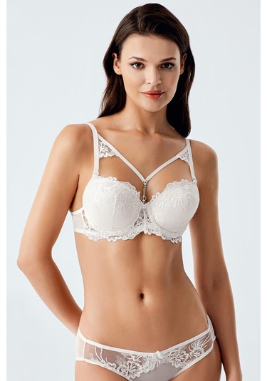 Luw 6120 Ekru Dolgulu Sütyen Takım Ip Detaylı 2Li Takım Ekru