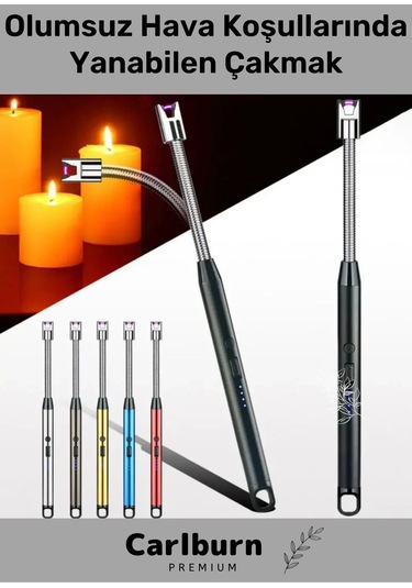 Özel Üretim Islak Rüzgar Olumsuz Hava Koşullarında Yanabilen Metal Dayanıklı Şarjlı Esnek Çakmak Çok Renkli