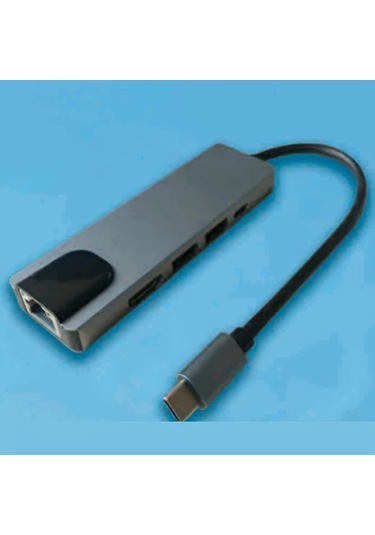 Honeybeeshop Usb C Hub 5i 1 Arada 100m Usb Cden 4k Hdtvye Ethernet Portlu Cok Baglanti Noktali Adaptor 100w Pd Tip C Sarj Portu Usb 3 0 2 0