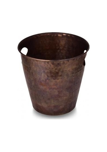 Turna Bakır 2552-3 El Dövme Oksit Turna Mercan Buz Kovası 24 CM Bakır