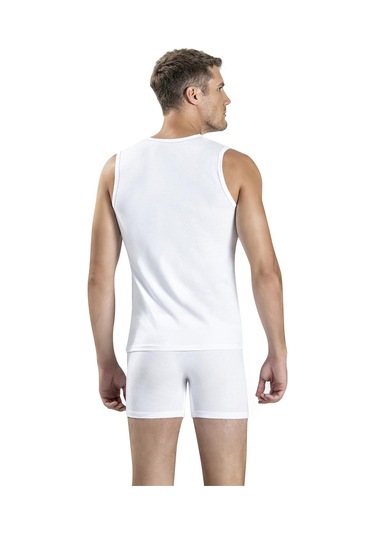 Jiber Erkek Derin V Yaka Sıfır Kol Likralı Fanila Atlet 117 - 3 Adet 001