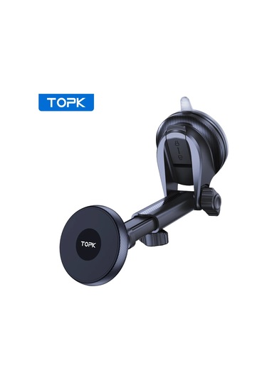 Topk Mag-safe Araç Telefon Tutucu, Güçlü Mıknatıslı, Ön Cam/pano İçin, Ayarlanabilir Uzun Kollublack Black
