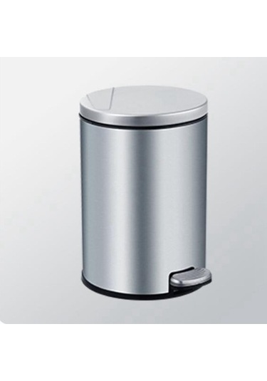 Suntek Yuvarlak Adımlı Çöp Kovası Toz Kutusu Eller Gümüş Gümüş