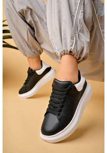 Luis A Costa Lc101 Siyah Arka Beyaz Bt Bağcıklı Kadın Ayakkabı Renkli