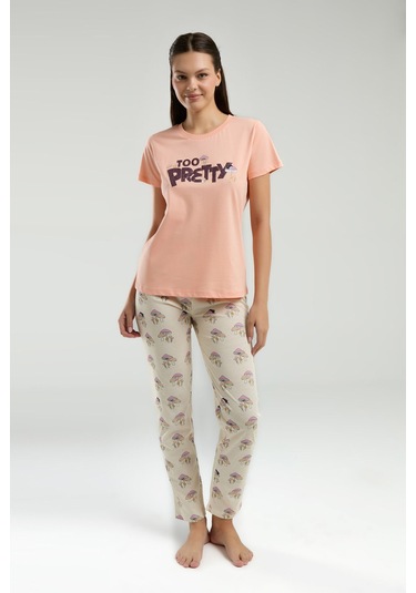 Rolypoly Kadın Turuncu Pijama Takımı Rp3585-s-v1 Turuncu