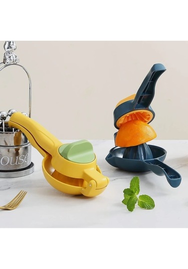 Plastik Limon Sıkacağı Yeni Nesil Ayarlı Pratik Limon Narenciye Sıkacağı Sarı - Yeşil