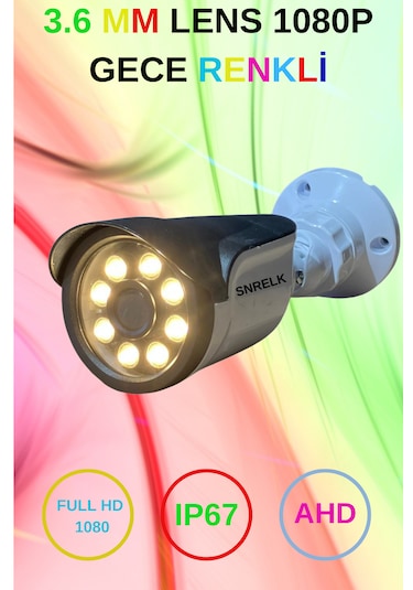 Snrelk 4'lü 5mp Lens Warm Ledli Gece Renkli Güvenlik Kamerası Ahd 320 Gb Su Geçirmez Full Set