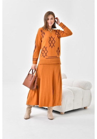 Ftz Women Kadın Etekli Takım Soğan 20559-soğan Turuncu