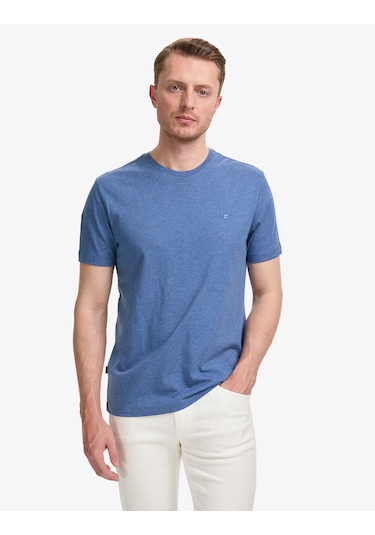 Pierre Cardin Erkek İndigo Melanj Tişört Basic 50325299-vr155