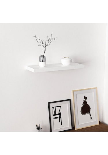 Minarmobilya Minar Gizli Tutuculu Duvar Rafı 60 Cm - Beyaz
