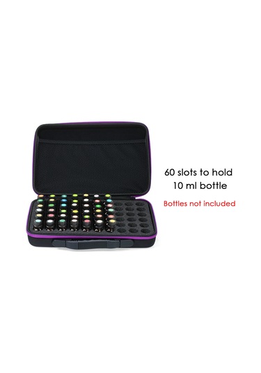 Wezone Mor Çitleri İçin Taşınabilir Eva Depolama Kutusu, 10ml Şişeler İçin 60 Bölmeli, İç Mesh Cep Ve Şok Emici, Mor Rengi, Taşıma Kolu İle Diğer