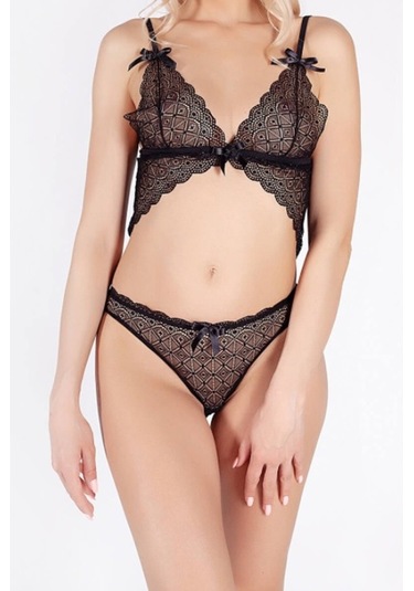 Nipora Kadın Transparan Dantelli Sütyen Takım Bralet Takım 1805