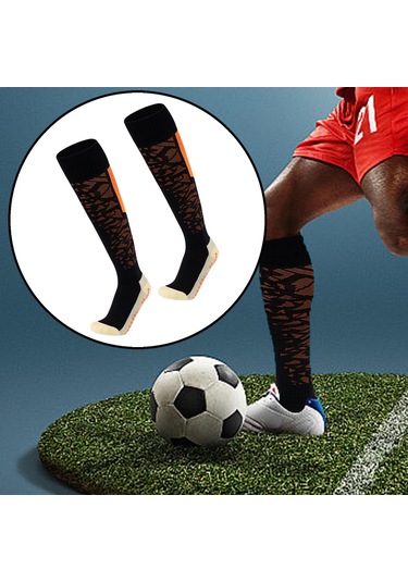 Suntek Futbol Çorabı Diz Yüksek Uzun Tüp Siyah-ve-turuncu Siyah Ve Turuncu Çok Renkli