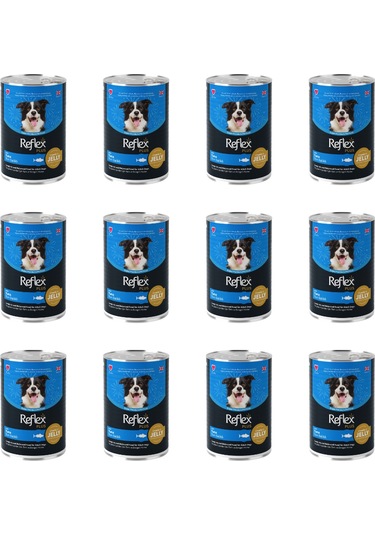 Reflex Plus Jöle İçinde Et Parçacıklı Ton Balıklı Yetişkin Köpek Konservesi 12 x 400 G