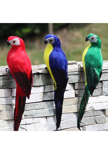 Skycity 35cm Yeşil Köpük Ve Tüy Simülasyon Papağan - Ev Dekorasyonu, Pencere Ve Bahçe Süsleme