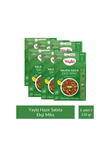 Yayla Salata Hazır Ekşi Miks 120 Gr X 6 Adet