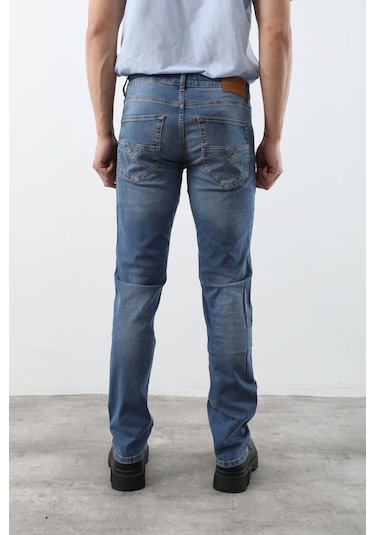 Banny Jeans Erkek Likralı Regular Fit Düz Jean Pantolon Mavi Mavi