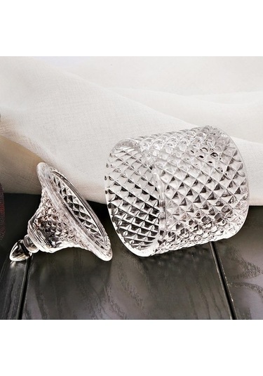 Novahub Avrupa Kabartma Cam Şeker Kahve Saklama Kavanoz, Bardak, 100-200ml, Şeffaf Renk Şeffaf