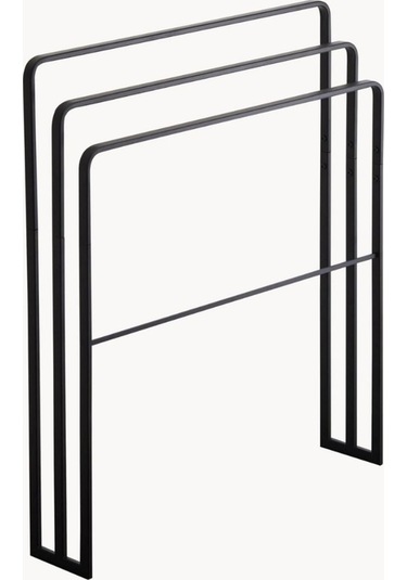 Ovalli Metal Banyo Havlu Askılığı Siyah