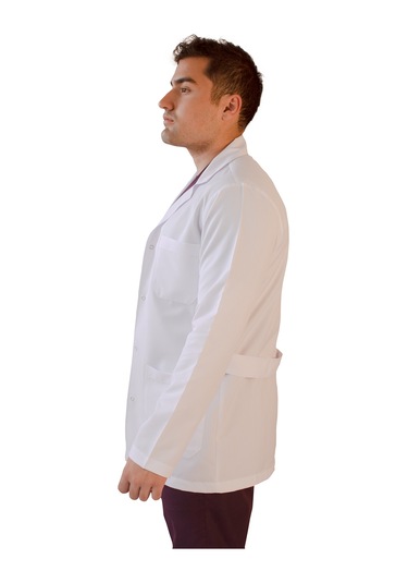 Vayteks Gömlek Yaka Ceket Boy Beyaz Erkek Doktor Öğretmen Laboratuvar Önlüğü Beyaz