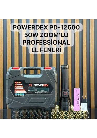 50 Watt 5000 Lümen Profesyonel Büyük Şarjlı Avcı El Feneri Pd-12500 Çok Renkli