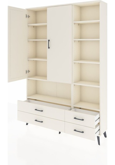 Arges Dolap 10 Raflı 4 Çekmeceli 2 Kapaklı 132x30x195 Aytaşı-aytaşı/aytaşı Aytası/aytası