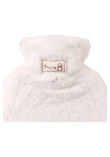 Suntek Peluş Sıcak Su Şişesi 1000ml Boyun Karın Beyaz Için