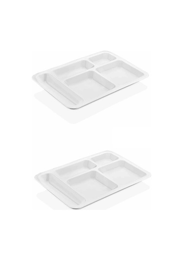 Periboia 1 Adet 5 Bölmeli Kırılmaz Tabldot Tabak Self Servis Yem Çok Renkli