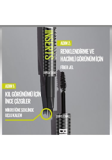 Maybelline New York Brow Insert Çift Uçlu Kaş Kalemi 02 Soft Brown