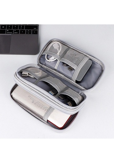 Lacivert 1 Adet Seyahat Taşınabilir Dijital Ürün Saklama Çantası Usb Veri Kablosu Düzenleyici Kulaklık Kablosu Çantası Şarj Hazine Kutusu Çantası